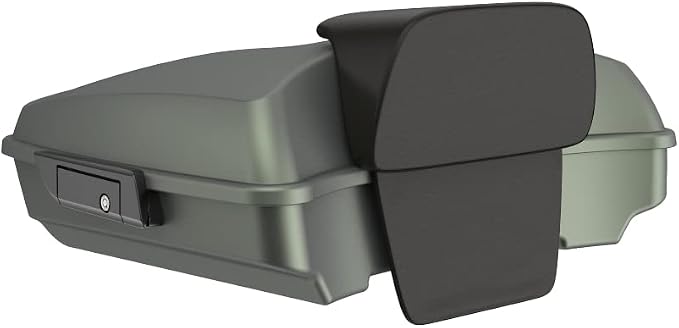 Advanblack Road Glide Tour Trunk Pack Deadwood Green Denim Razor Tour Trunk Pack Backrest Pad for '97-'25 Harley Touring Road King Street Glide Electra Glide CVO models