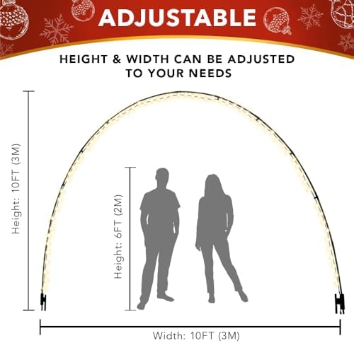 3 Pack Light Arch, for Holiday Christmas Wedding, Outdoor Decoration, Simple & Easy Assembly, Customizable & Reusable, Doorway Pathway Yard Backdrop Decor (Light Arch, 2)