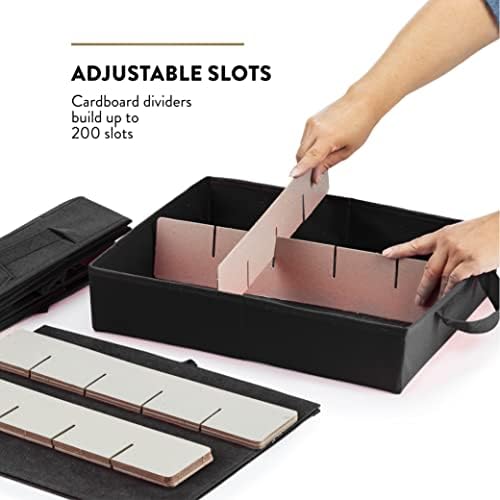 Premium Large Carrying Christmas Ornament storage Box with Clear Lid, 3" Compartment, Contains 10 Trays, Keeps 200 Holiday Ornaments & Xmas Accessories, Made Of Tear Proof Made Of 600D Oxford Fabric