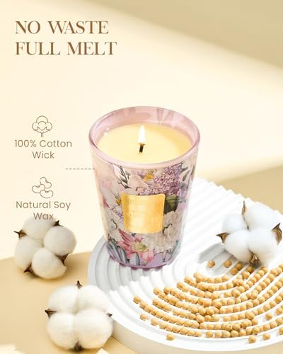 M&SENSE Violet Ylang Ylang Soy Candle, 14.1oz, Floral Calm Scent
