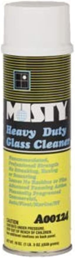 MISTY Heavy Duty Glass Cleaner - 19 oz (Case of 12) 1001482 - Professional-Strength, Foaming, Ammonia Free, Leaves No Residue or Film on Windows, Windshields, Mirrors