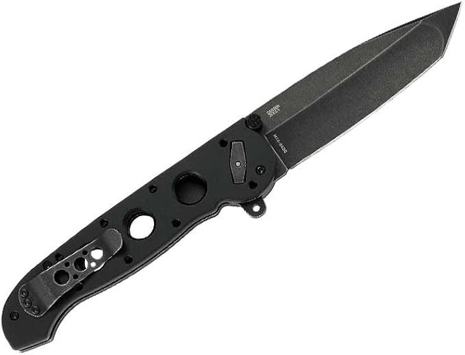 CRKT M16-04DB Assisted Folding Knife with Deadbolt Lock - D2 Plain Edge Blade, Aluminum Handle, Reversible Pocket Clip, M16-04DB