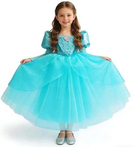 Girls Cinderella Costumes Halloween Princess Dress Up Fancy Birthday Party Ball Gown