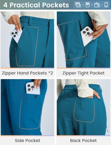 baleaf Women’s Winter Softshell Pants Fleece Lined Snow Pants