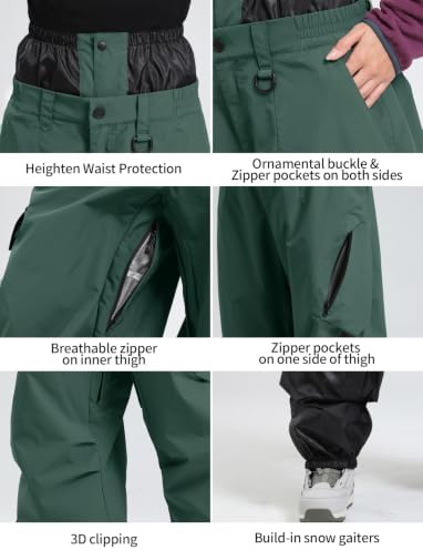 GSOU SNOW Womens Mens Snowboard Pants Baggy Snow Ski Pants for Snowsports