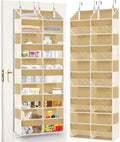 Ofiray-home Over the Door Organizer 5 Tiers,Extra Large Behind Door Storage of 10 Compartments,80 lbs Weight Capacity Over the Door Storage, Door Hanging Organizer for Closet, Diaper Organizer, Camel
