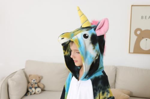 Animal Onesie Pajamas for Kids, Soft Flannel Halloween Cosplay Costume for Boys Girls
