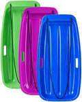 Snow Sleds for Kids, 3 Pack 35-Inch Plastic Toboggans with Ropes