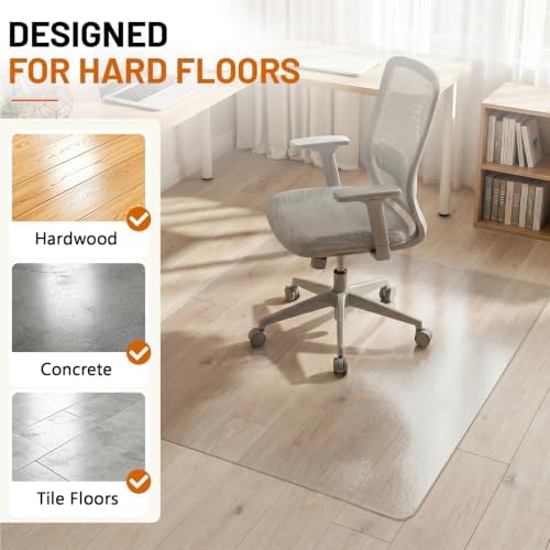 Clear Office Chair Mat for Hardwood Floors, Heavy Duty Protector