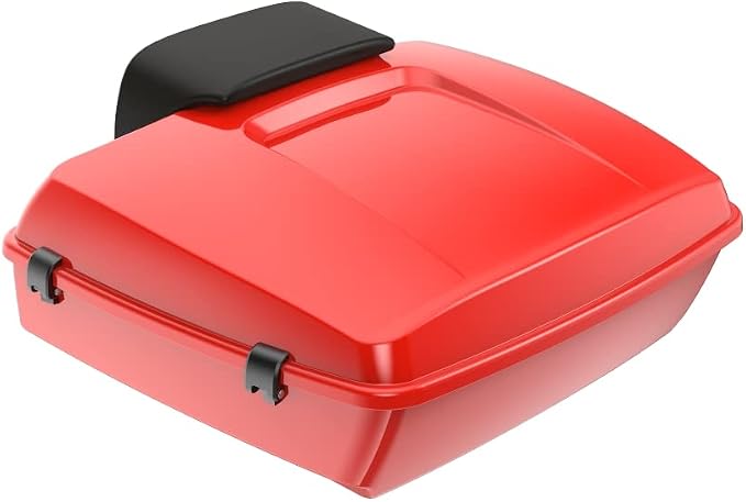 Advanblack Road Glide Tour Trunk Pack Performance Orange Chopped Tour Trunk Pack Backrest Pad for '97-'25 Harley Touring Road King Street Glide Electra Glide CVO models