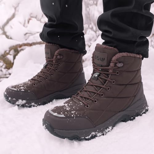 EQW Men's Waterproof Snow Boots Insulation Lightweight Non-Slip