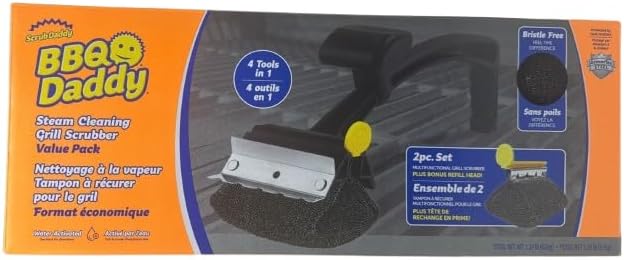 Scrub Daddy - BBQ Daddy Steam Cleaning Grill Scrubber Value Pack, Durable & Heat Resistant, Water-Activated FlexTexture, Made in Vietnam