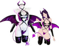 KORURACLUB Succubus Costume PU Devil Cosplay Lingerie Set