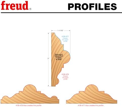 Freud 99-478: 2-3/16" (Dia.) Chair Rail Bit with 1/2" Shank