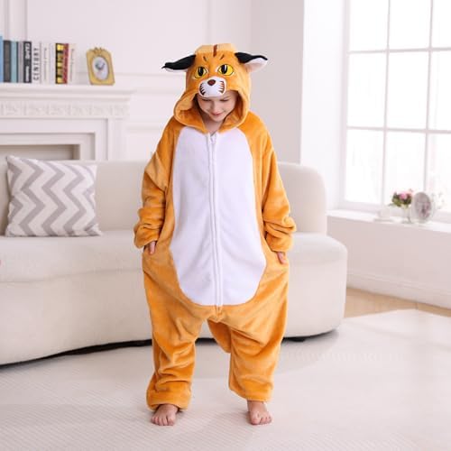 Animal Onesie Pajamas for Kids, Soft Flannel Halloween Cosplay Costume for Boys Girls