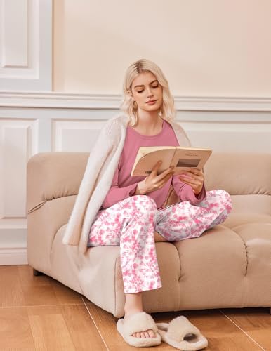 Ekouaer 2 Pack Womens Pajama Sets Long Sleeve Long Pants Pjs Loungewear