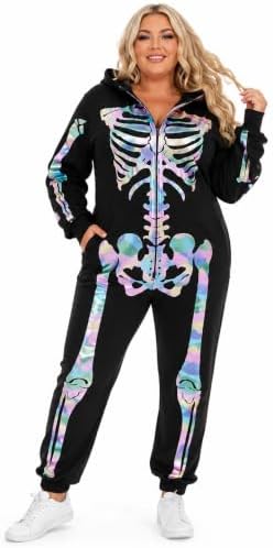 Tipsy Elves Skeleton Halloween Jumpsuit Costume for Women