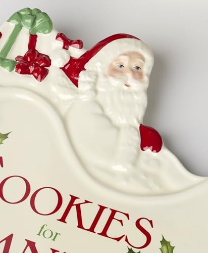 Lenox Holiday Porcelain Christmas Cookies and Milk Set for Santa, 2-Piece