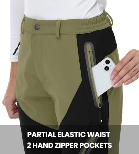 YSENTO Women's Hiking Pants Fleece Lined Winter Waterproof Insulated Snow Ski Work