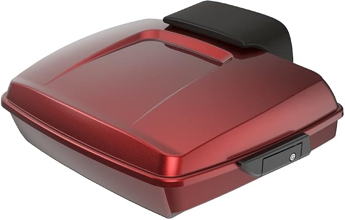 Advanblack Road Glide Tour Trunk Pack Hard Candy Hot Rod Red Flake Razor Tour Trunk Pack Backrest Pad for '97-'25 Harley Touring Road King Street Glide Electra Glide CVO models