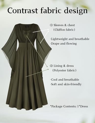 Scarlet Darkness Renaissance Costume Women Pirate Medieval Maxi Dress