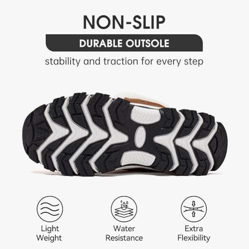 HOBIBEAR Womens Winter Boots Warm Faux Fur Lined Snow Boots Cold Weather Outdoor Shoes Water Resistant