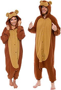 Funziez! Adult Onesie Halloween Costume Animal Dinosaur Shark Unisex Plush One Piece Cosplay Suit for Adults, Men and Women