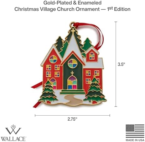 Wallace Wonders of Christmas Cardinal Ornament 2023-14th Edition Gold-Plated Enamel Holiday Collectible with Gift Box and Velvet Pouch