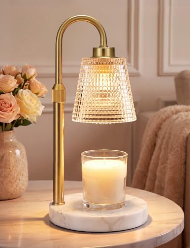 Marble White Candle Warmer Lamp with Timer Home Decor Gifts for Women
