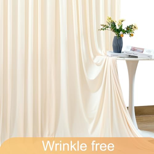 10 Panels Champagne Backdrop Curtain for Parties Wedding Baby Shower Wrinkle Free Photo Curtains Backdrop Drapes Fabric Decoration for Bridal Shower 50ft(W) x 10ft(H)