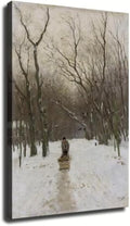 Winter in The Scheveningen Woods Canvas Wall Art (Framed,12×18 inch)