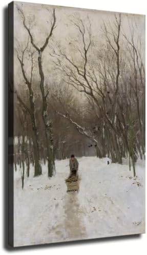 Winter in The Scheveningen Woods Canvas Wall Art (Framed,12×18 inch)