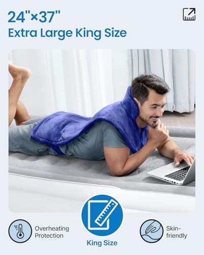 RENPHO Large Heating Pad for Back, Christmas Gift for Men, Midnight Blue