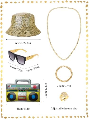 SOMSOC 80s 90s Hip-Hop Tracksuit Costume Set for Men Halloween Party