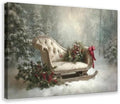 JDBeehpy Retro Christmas Sled Wall Art Canvas Prints Framed 24x36inch