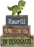 Lineshading 4 Pcs Dinosaur Table Decorations Wooden Dinosaur Party Decor