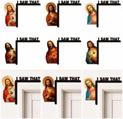 Qunclay 6 Pcs I Saw That Jesus Door Topper, Christmas Door Corner Decor