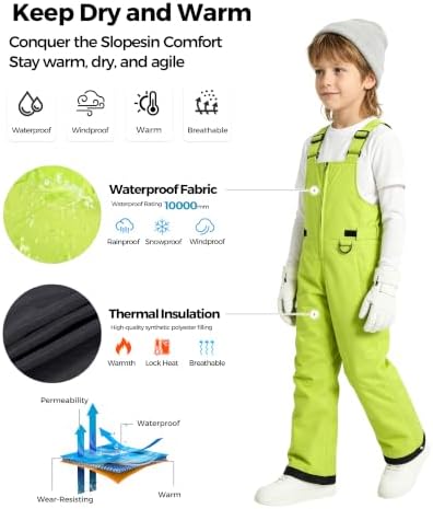 Wantdo Kids Snow Pants Boys & Girls Waterproof Insulated Ski Bib Overalls