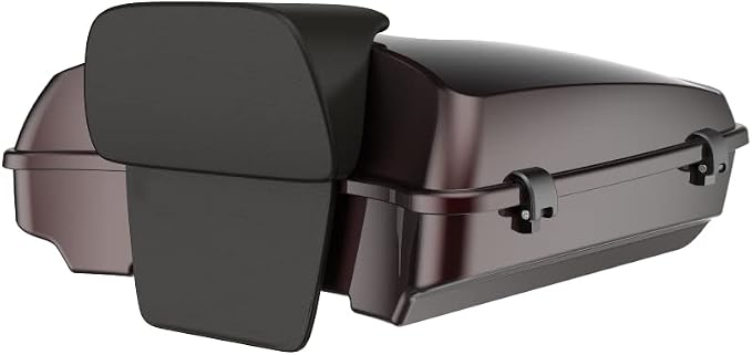 Advanblack Road Glide Tour Trunk Pack Midnight Crimson Razor Tour Trunk Pack Backrest Pad for '97-'25 Harley Touring Road King Street Glide Electra Glide CVO models