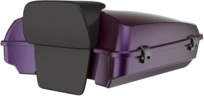 Advanblack Road Glide Tour Trunk Pack Hard Candy Mystic Purple Flake Razor Tour Trunk Pack Backrest Pad for '97-'25 Harley Touring Road King Street Glide Electra Glide CVO models
