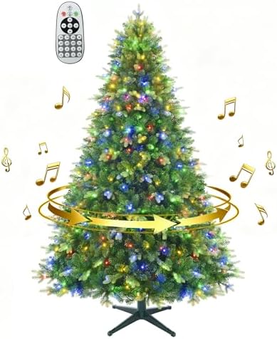 Pre-Lit Christmas Tree, 6FT PE & PVC Artificial for Home Decor