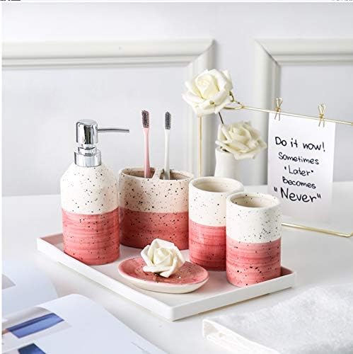 Kitchen Soap Dispenser Ceramic 6-Piece Set Toilet Bathroom Supplies Toothbrush Cup Hand Sanitizer Bottle Toothbrush Cup Toothbrush Holder Soap Box Countertop Soap Dispensers