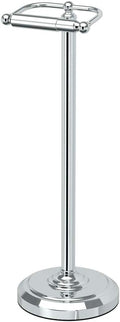 Gatco 1436C Toilet Paper Holder Stand, Chrome Finish, Freestanding Bathroom Floor Stand, Pedestal, Weighted Base, 22 Inch