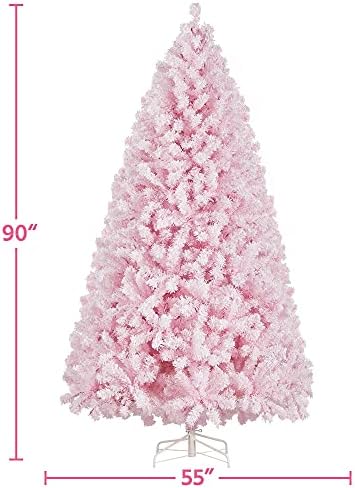 Yaheetech 7.5ft Pre-Lit Pink Artificial Christmas Tree with 550 Lights