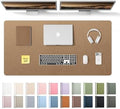 YSAGi Leather Desk Pad Protector, Office Desk Mat, Large Mouse Pad, Non-Slip PU Leather Desk Blotter, Laptop Desk Pad, Waterproof Desk Writing Pad for Office and Home (Shiny Bronze, 47.2" x 23.6")