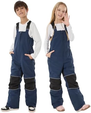 GSOU SNOW Kids Snow Bibs Girls Boys Snow Pants Ski Bibs Overalls(3-16Years)