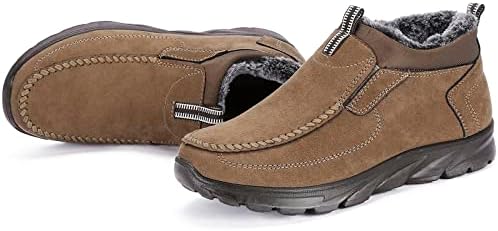 COSIDRAM Mens Shoes Winter Snow Boots Slip On Warm Cotton Padded Loafers