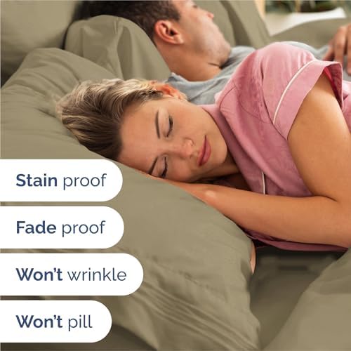 King Size 4 Piece Sheet Set - Comfy Breathable & Cooling Sheets - Khaki