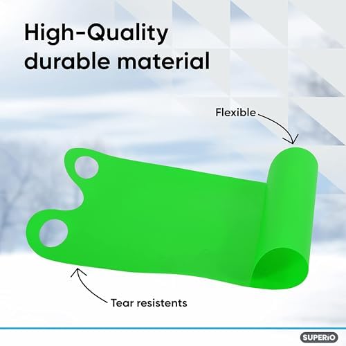 Superio Snow Slider Mat, Flexible Snow Sled Flying Carpet, Roll up Sleds for Kids 36" Lightweight Plastic Snowboard Sled (Green), 12 Pack