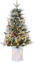 3ft Pre-Lit Artificial Mini Christmas Tree, 78 LED Lights, 8 Lighting Modes